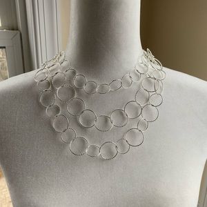 Silver ring statement necklace